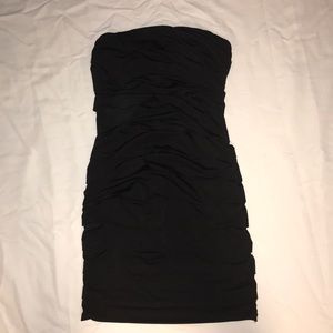 Nordstrom Black Ruched Fitted Dress.